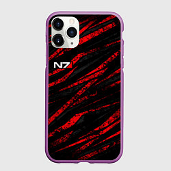 Чехол iPhone 11 Pro матовый N7 - красный камуфляж, цвет: 3D-фиолетовый