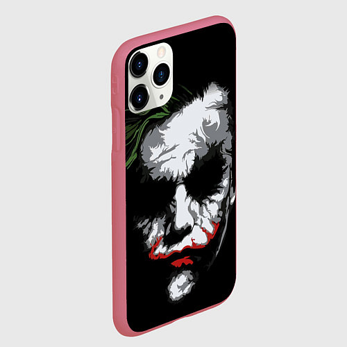 Чехол iPhone 11 Pro матовый Joker - хит леджер / 3D-Малиновый – фото 2
