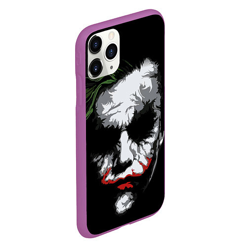 Чехол iPhone 11 Pro матовый Joker - хит леджер / 3D-Фиолетовый – фото 2