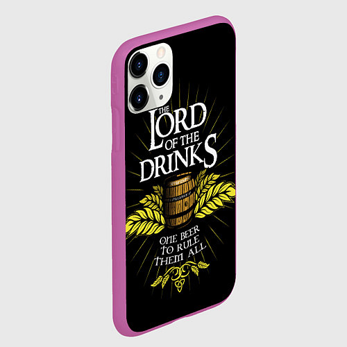 Чехол iPhone 11 Pro матовый Lord of the drinks / 3D-Фиолетовый – фото 2