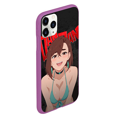 Чехол iPhone 11 Pro матовый Momo boobs / 3D-Фиолетовый – фото 2