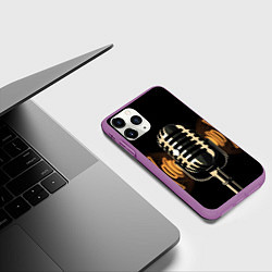 Чехол iPhone 11 Pro матовый Микрофон и звук, цвет: 3D-фиолетовый — фото 2