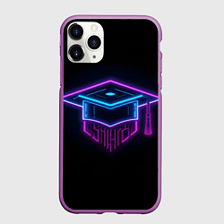Чехол iPhone 11 Pro матовый Неоновый магистр, цвет: 3D-фиолетовый