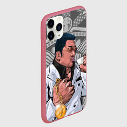 Чехол iPhone 11 Pro матовый Ма Дон Сок - якудза с капучино, цвет: 3D-малиновый — фото 2