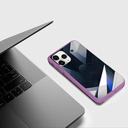 Чехол iPhone 11 Pro матовый Абстракция город следующего века, цвет: 3D-фиолетовый — фото 2