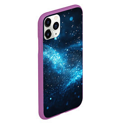 Чехол iPhone 11 Pro матовый Синяя пыльца - текстура, цвет: 3D-фиолетовый — фото 2