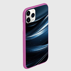 Чехол iPhone 11 Pro матовый Геометрическая синяя текстура, цвет: 3D-фиолетовый — фото 2