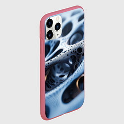 Чехол iPhone 11 Pro матовый Текстура объемных сот, цвет: 3D-малиновый — фото 2
