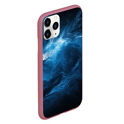 Чехол iPhone 11 Pro матовый Синяя текстура в стиле неба, цвет: 3D-малиновый — фото 2