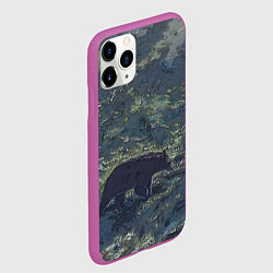 Чехол iPhone 11 Pro матовый Медведь идёт, цвет: 3D-фиолетовый — фото 2