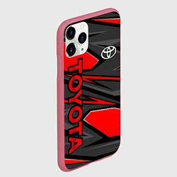 Чехол iPhone 11 Pro матовый Toyota - красная абстракция, цвет: 3D-малиновый — фото 2