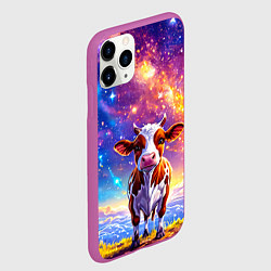 Чехол iPhone 11 Pro матовый Коровка и звездное небо, цвет: 3D-фиолетовый — фото 2