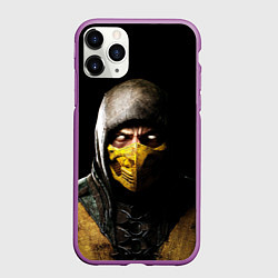 Чехол iPhone 11 Pro матовый Mortal kombat Scorpion - кто следующий, цвет: 3D-фиолетовый