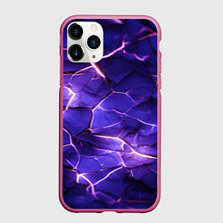Чехол iPhone 11 Pro матовый Фиолетовая разбитая текстура, цвет: 3D-малиновый