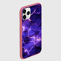 Чехол iPhone 11 Pro матовый Фиолетовая разбитая текстура, цвет: 3D-малиновый — фото 2