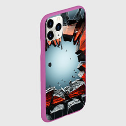 Чехол iPhone 11 Pro матовый Разбитые плиты из стекла, цвет: 3D-фиолетовый — фото 2