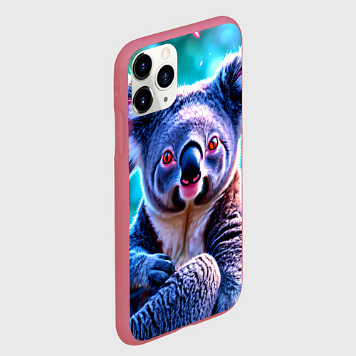 Чехол iPhone 11 Pro матовый Большая коала / 3D-Малиновый – фото 2