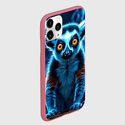 Чехол iPhone 11 Pro матовый Лемур и удар молнии, цвет: 3D-малиновый — фото 2