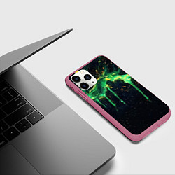 Чехол iPhone 11 Pro матовый Зеленая кислота, цвет: 3D-малиновый — фото 2