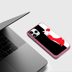 Чехол iPhone 11 Pro матовый Девушка в красном платье, цвет: 3D-малиновый — фото 2