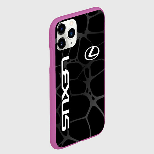 Чехол iPhone 11 Pro матовый Lexus - монохромный / 3D-Фиолетовый – фото 2