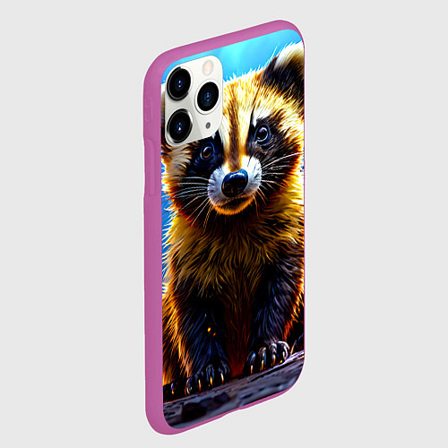 Чехол iPhone 11 Pro матовый Росомаха в искрах / 3D-Фиолетовый – фото 2