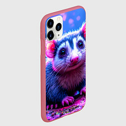 Чехол iPhone 11 Pro матовый Малыш опоссум, цвет: 3D-малиновый — фото 2