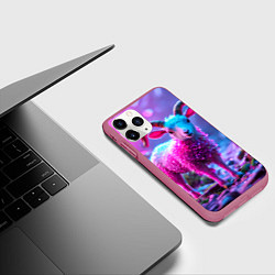 Чехол iPhone 11 Pro матовый Козлик в розовом, цвет: 3D-малиновый — фото 2