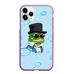 Чехол iPhone 11 Pro матовый Pepe в шляпе, цвет: 3D-фиолетовый