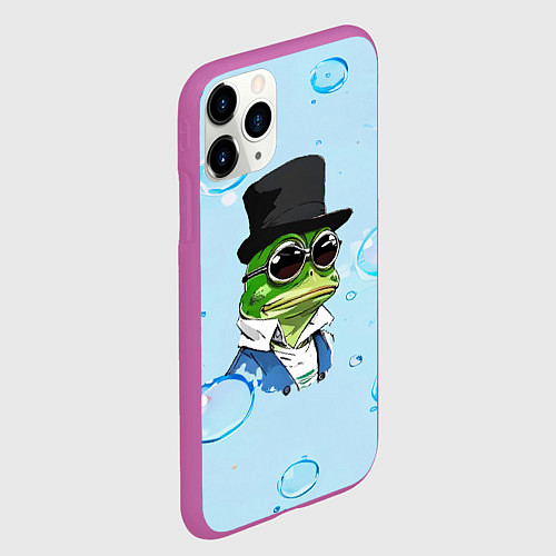 Чехол iPhone 11 Pro матовый Pepe в шляпе / 3D-Фиолетовый – фото 2