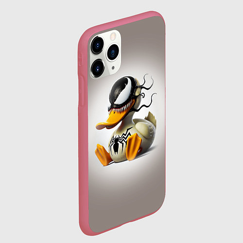 Чехол iPhone 11 Pro матовый Venom Duck - ai art fantasy / 3D-Малиновый – фото 2