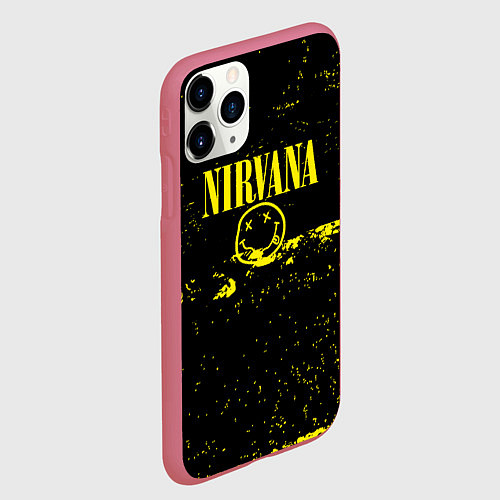 Чехол iPhone 11 Pro матовый Нирвана шум / 3D-Малиновый – фото 2