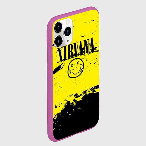 Чехол iPhone 11 Pro матовый Нирвана мазки / 3D-Фиолетовый – фото 2