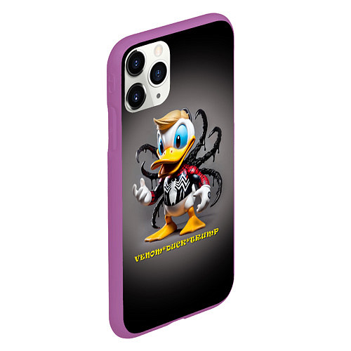 Чехол iPhone 11 Pro матовый Venom-Duck-Trump joke / 3D-Фиолетовый – фото 2