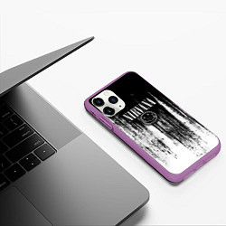 Чехол iPhone 11 Pro матовый Нирвана потёки грязи, цвет: 3D-фиолетовый — фото 2