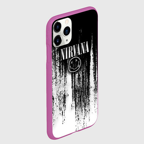 Чехол iPhone 11 Pro матовый Нирвана потёки грязи / 3D-Фиолетовый – фото 2
