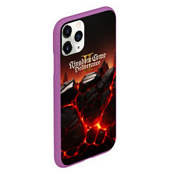 Чехол iPhone 11 Pro матовый Kingdom Come Deliverance 2 черные камни, цвет: 3D-фиолетовый — фото 2