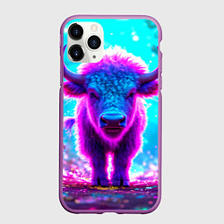 Чехол iPhone 11 Pro матовый Белый буйвол, цвет: 3D-фиолетовый