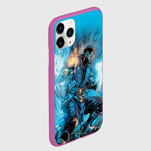 Чехол iPhone 11 Pro матовый Mortal Kombat - Sub-Zero / 3D-Фиолетовый – фото 2