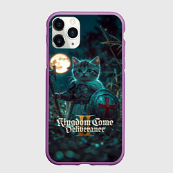 Чехол iPhone 11 Pro матовый Kingdom Come Deliverance 2 котенок рыцарь, цвет: 3D-фиолетовый