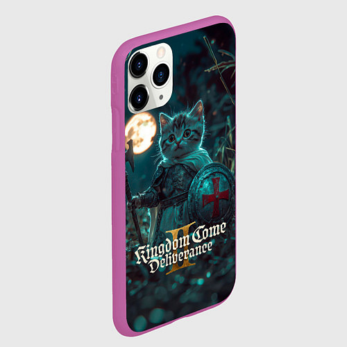 Чехол iPhone 11 Pro матовый Kingdom Come Deliverance 2 котенок рыцарь / 3D-Фиолетовый – фото 2