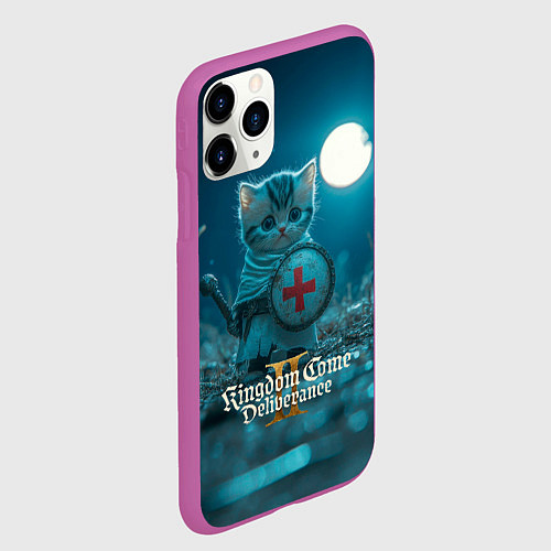 Чехол iPhone 11 Pro матовый Kingdom Come Deliverance 2 котик рыцарь / 3D-Фиолетовый – фото 2