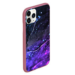 Чехол iPhone 11 Pro матовый Черно-фиолетовая текстурная плита, цвет: 3D-малиновый — фото 2