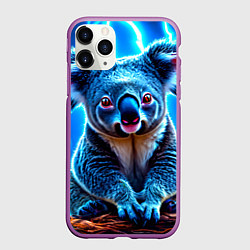 Чехол iPhone 11 Pro матовый Коала в разрядах молний, цвет: 3D-фиолетовый