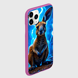 Чехол iPhone 11 Pro матовый Кенгуру в разрядах молнии, цвет: 3D-фиолетовый — фото 2