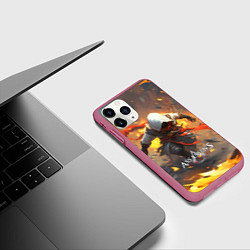 Чехол iPhone 11 Pro матовый Assassins Creed, цвет: 3D-малиновый — фото 2
