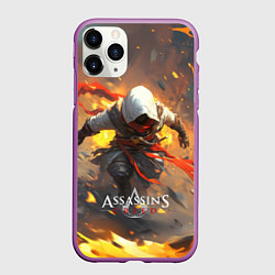Чехол iPhone 11 Pro матовый Assassins Creed, цвет: 3D-фиолетовый