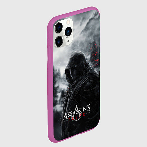 Чехол iPhone 11 Pro матовый Assassins Creed охотник в горах / 3D-Фиолетовый – фото 2