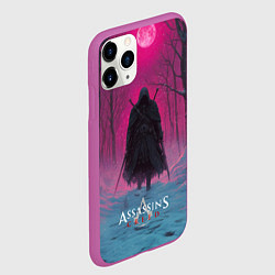 Чехол iPhone 11 Pro матовый Assassins Creed воин в закате, цвет: 3D-фиолетовый — фото 2