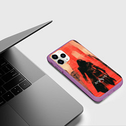 Чехол iPhone 11 Pro матовый Assassins Creed black ninja, цвет: 3D-фиолетовый — фото 2